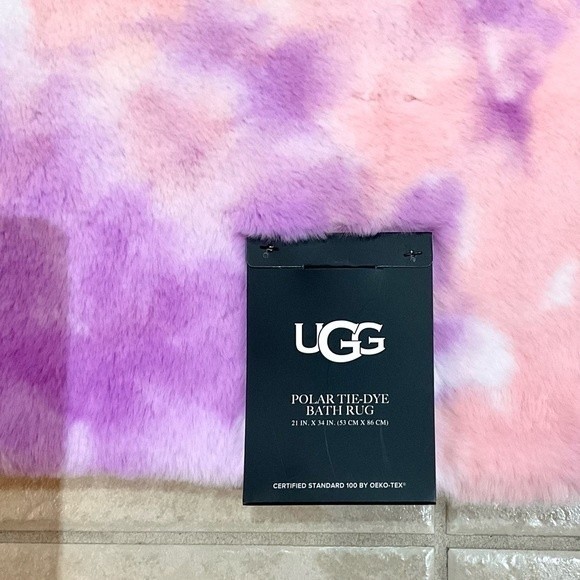 UGG Bath Ugg Polar Tie Dye Bath Rug Pink Purple White 2 X 34 Super
